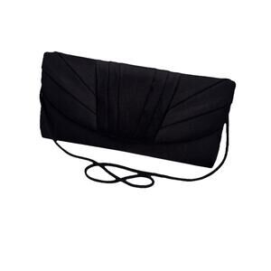 Jessica McClintock Black Clutch Purse 10” x 5”